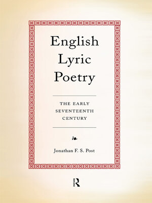 cover image of English Lyric Poetry